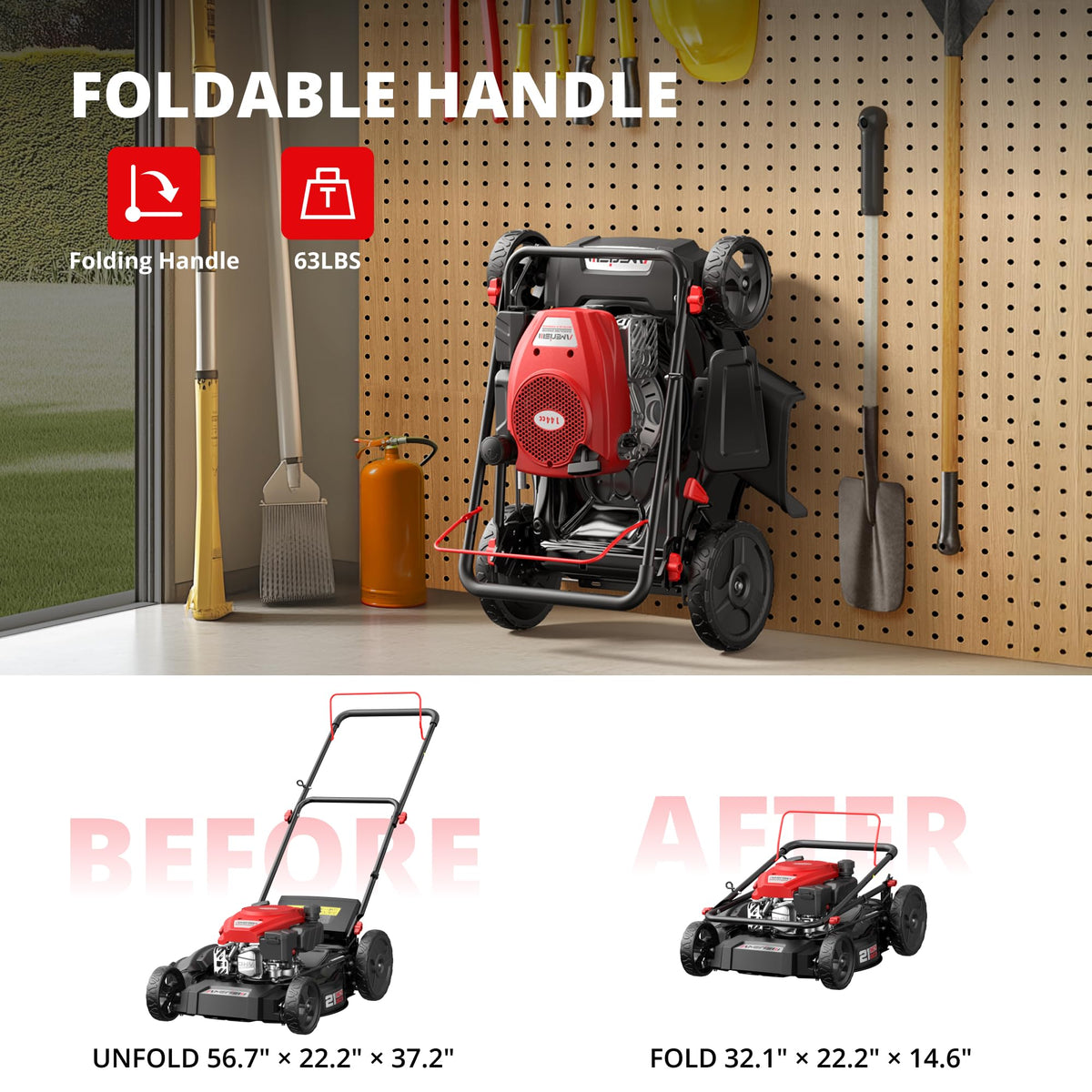 AMERISUN 21" Gas Push Lawn Mower | 144cc 4-Stroke OHV | 2-in-1