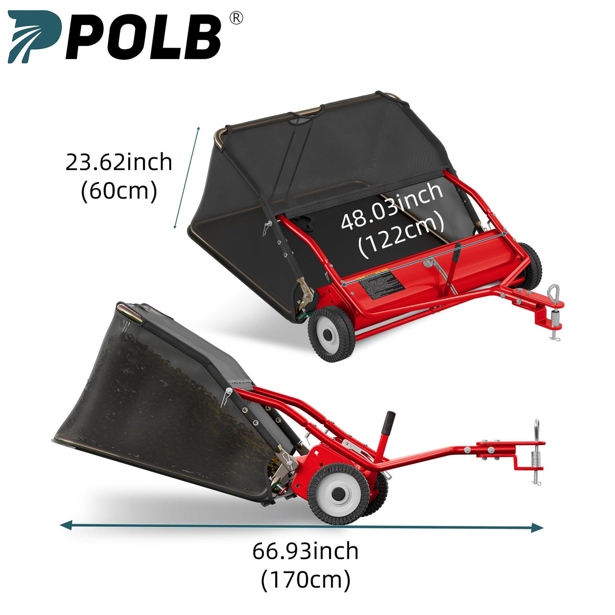 48" Tow-Behind Lawn Sweeper | 25.16 Cu. Ft. Leaf & Grass Collector