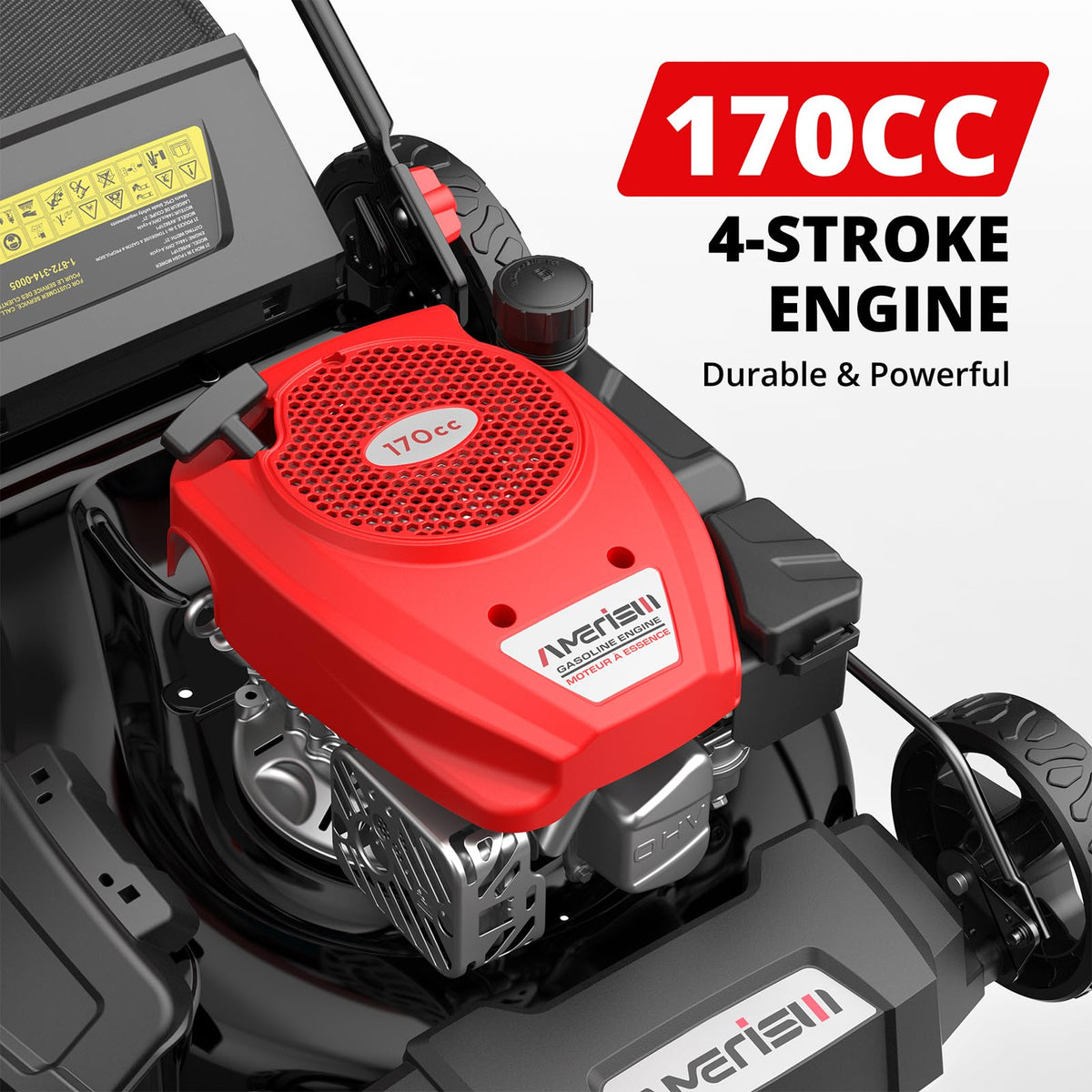 AMERISUN 21" Self-Propelled Gas Lawn Mower | 170cc OHV | 3-in-1