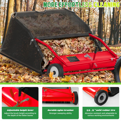 48" Tow-Behind Lawn Sweeper | 25.16 Cu. Ft. Leaf & Grass Collector