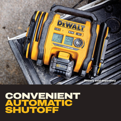 DEWALT 20V MAX Portable Tire Inflator Auto Shutoff Bare DCC020IB