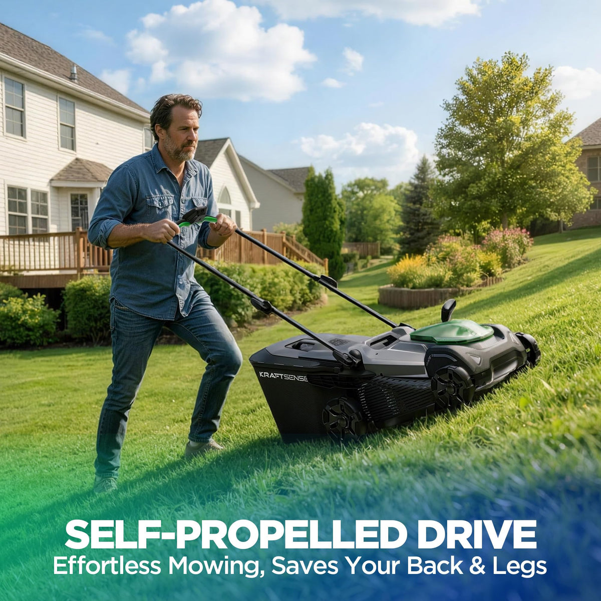 18" 20V Cordless Self-Propelled Lawn Mower | 2x5Ah | Brushless