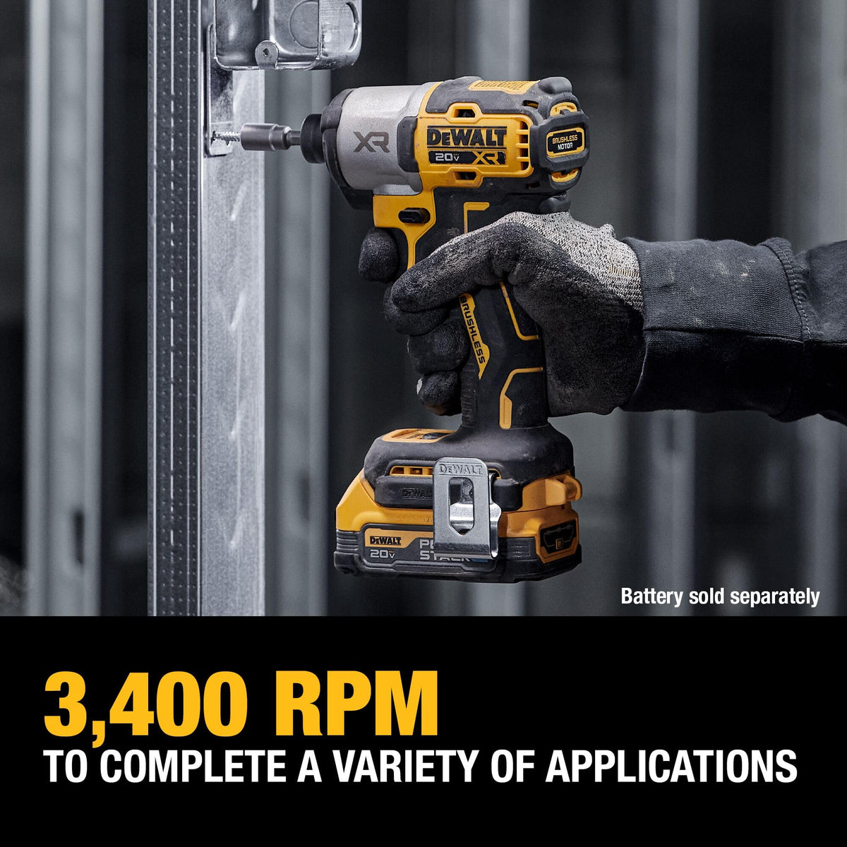 DEWALT 20V MAX XR Brushless 3-Speed Impact Driver 1/4 In DCF845B