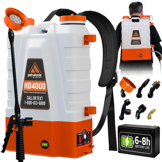 PetraTools HD4000 4-Gallon Battery Backpack Sprayer 12V