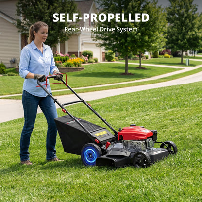 AMERISUN 21" Self-Propelled Gas Lawn Mower | 170cc OHV | 3-in-1