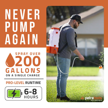 PetraTools HD4000 4-Gallon Battery Backpack Sprayer 12V