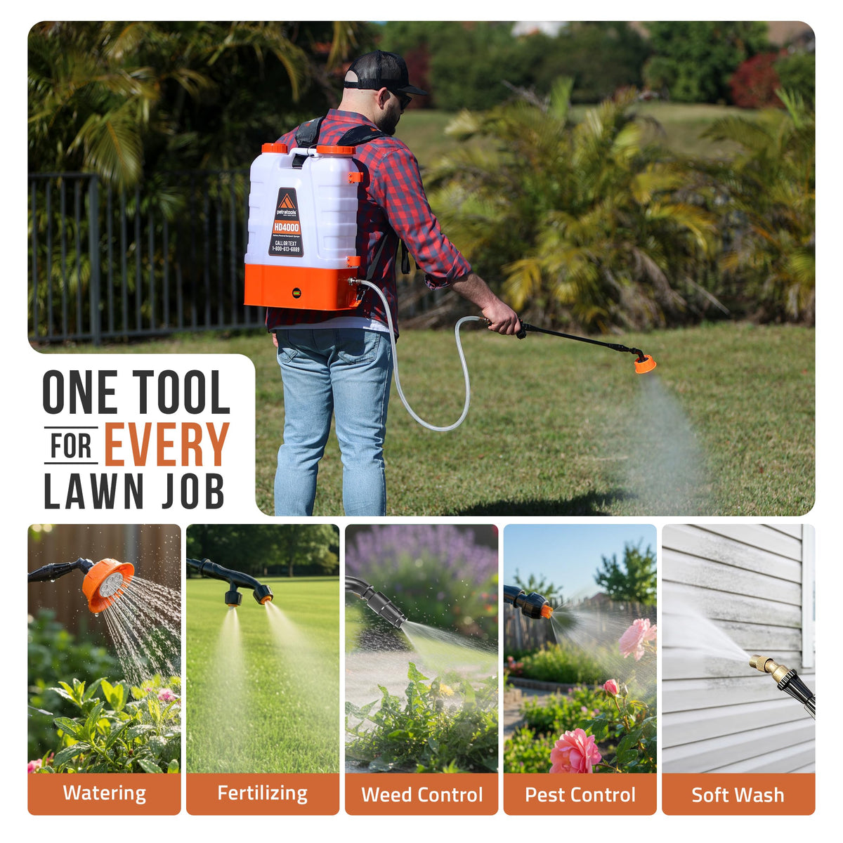 PetraTools HD4000 4-Gallon Battery Backpack Sprayer 12V